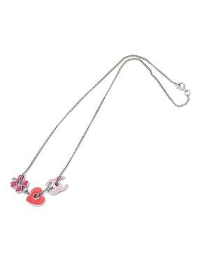 Chanel Cc Silver Plated Enamel Heart #332716C43B